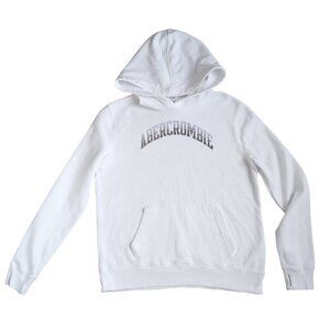 Abercrombie Kids White Hoodie Pullover Fleece Sweatshirt Size 15/16  Description